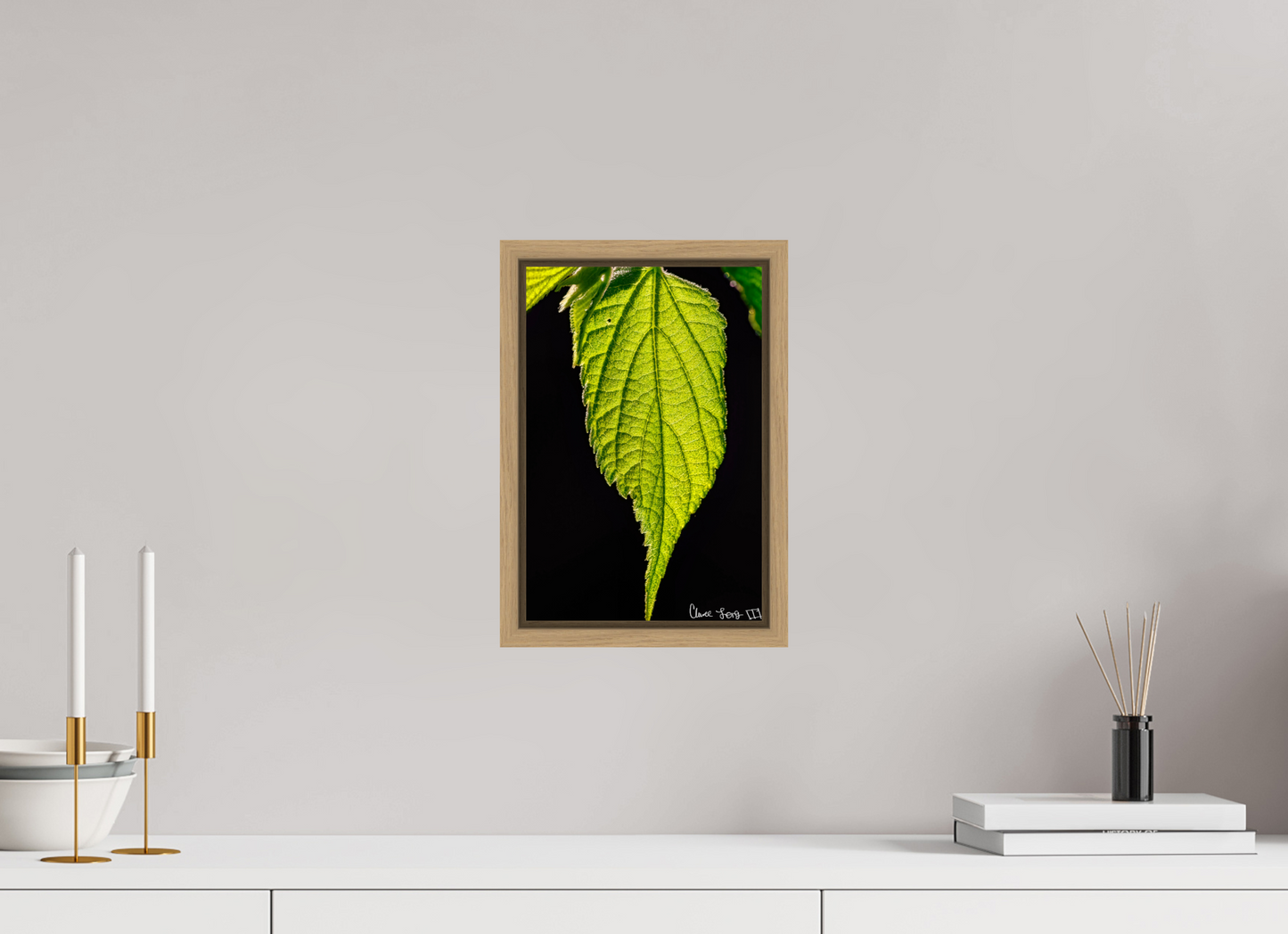 8 x 12″, Floater Frame Natural Oak Eternal Glow