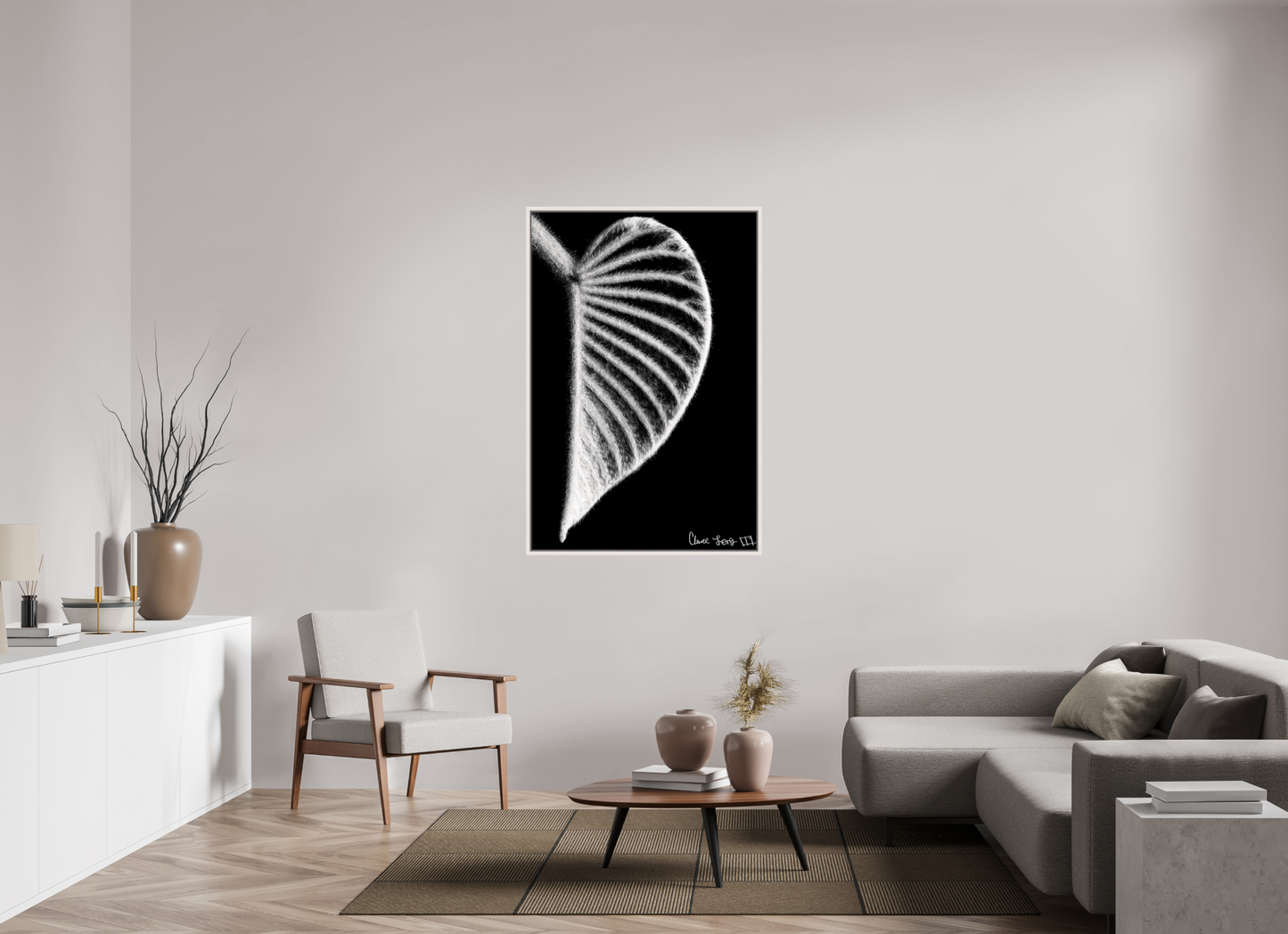 36 x 54″, Floater Frame Maple White Onyx Organ