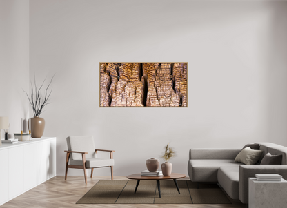 62 x 31″, Floater Frame Natural Oak Fissure