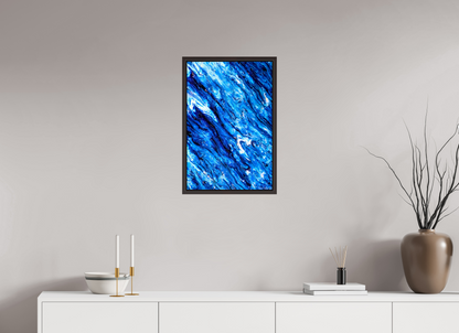 16 x 24″, Floater Frame Alder Brown Tilted Waves