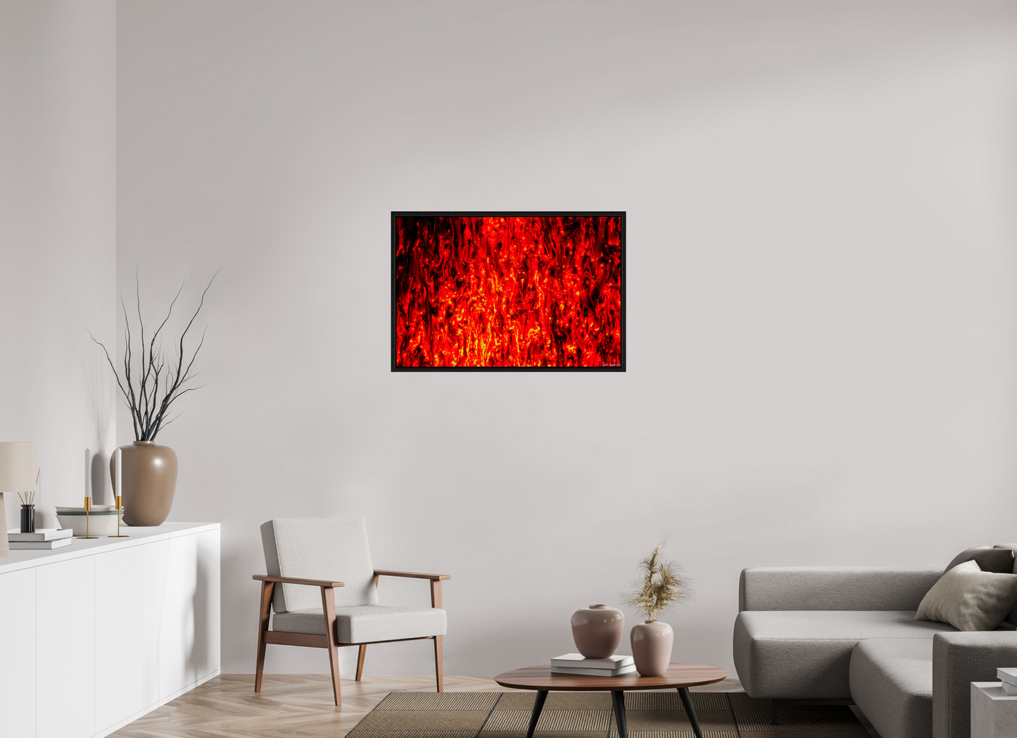 36 x 24″, Floater Frame Black Oak Inferno