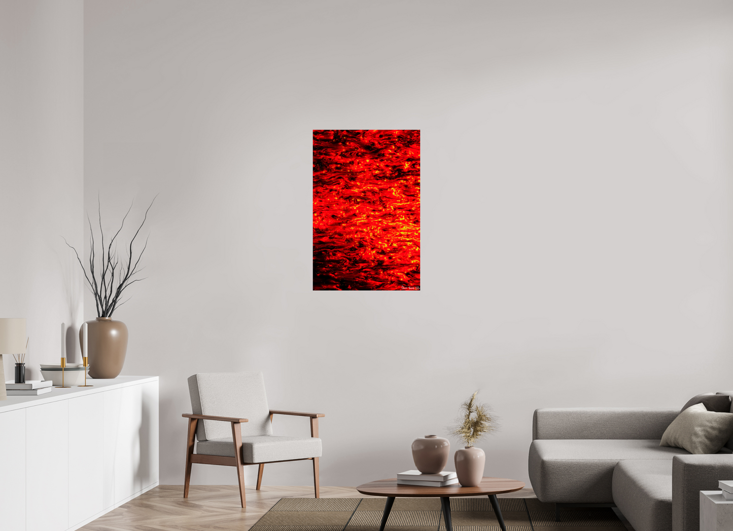 24 x 36″, Glossy Metal Ember
