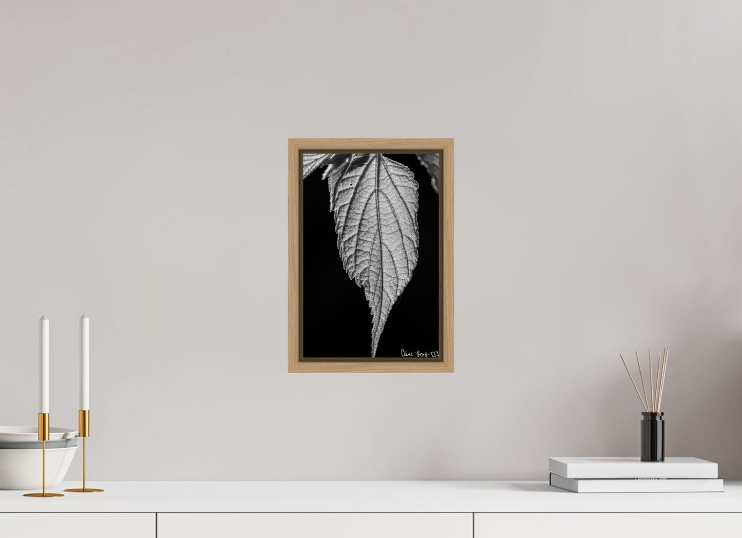 8 x 12″, Floater Frame Natural Oak Reticulate Venation