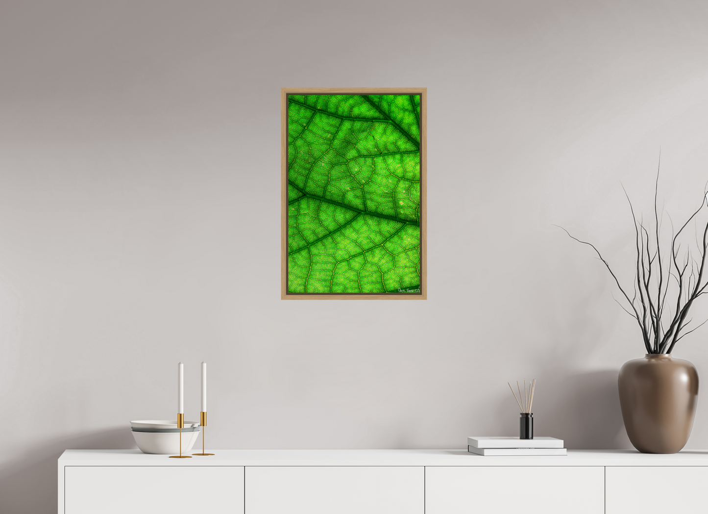 16 x 24″, Floater Frame Natural Oak Rivers & Streams