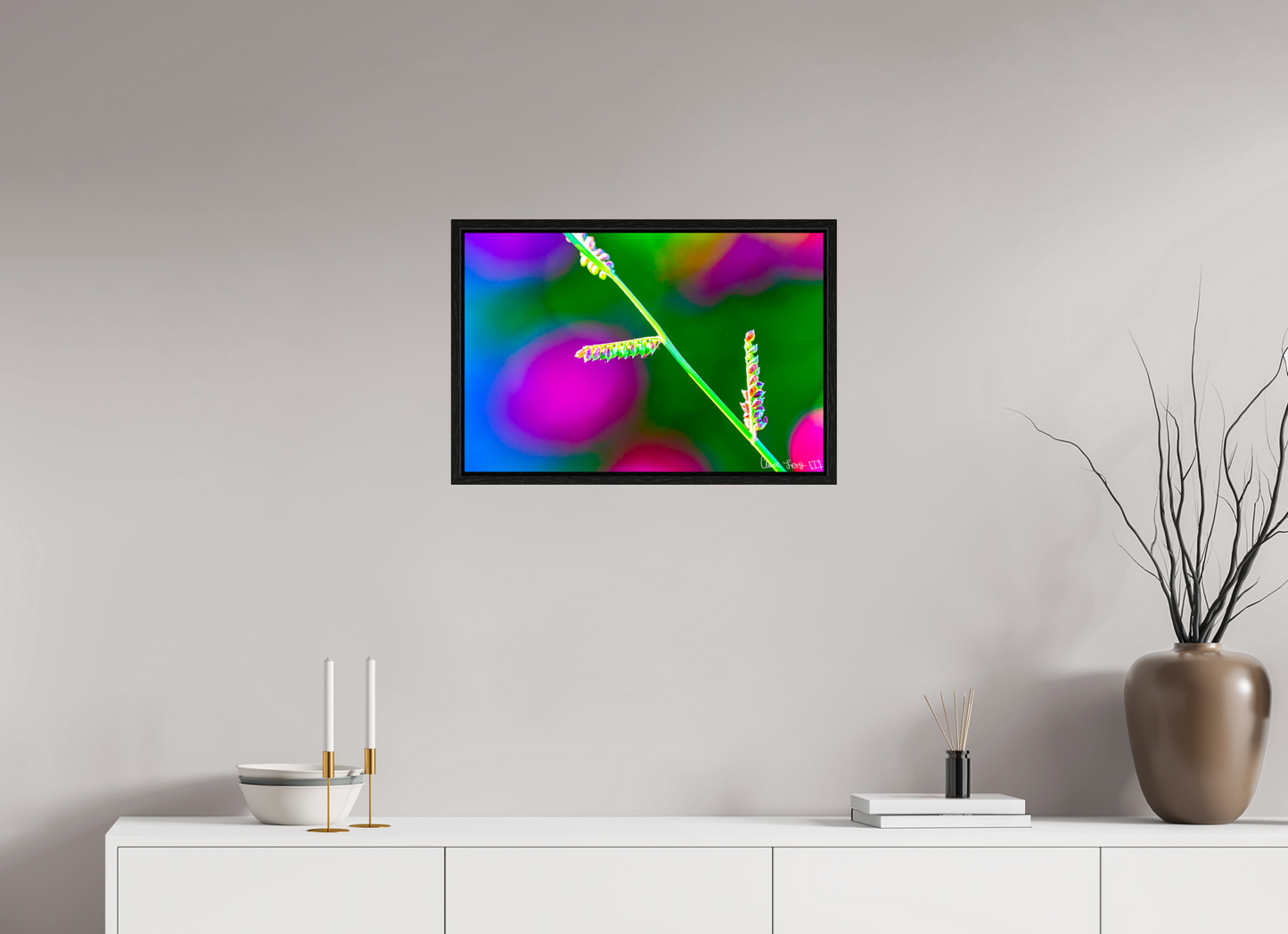 24 x 16″, Floater Frame Black Oak Technicolor Vibes