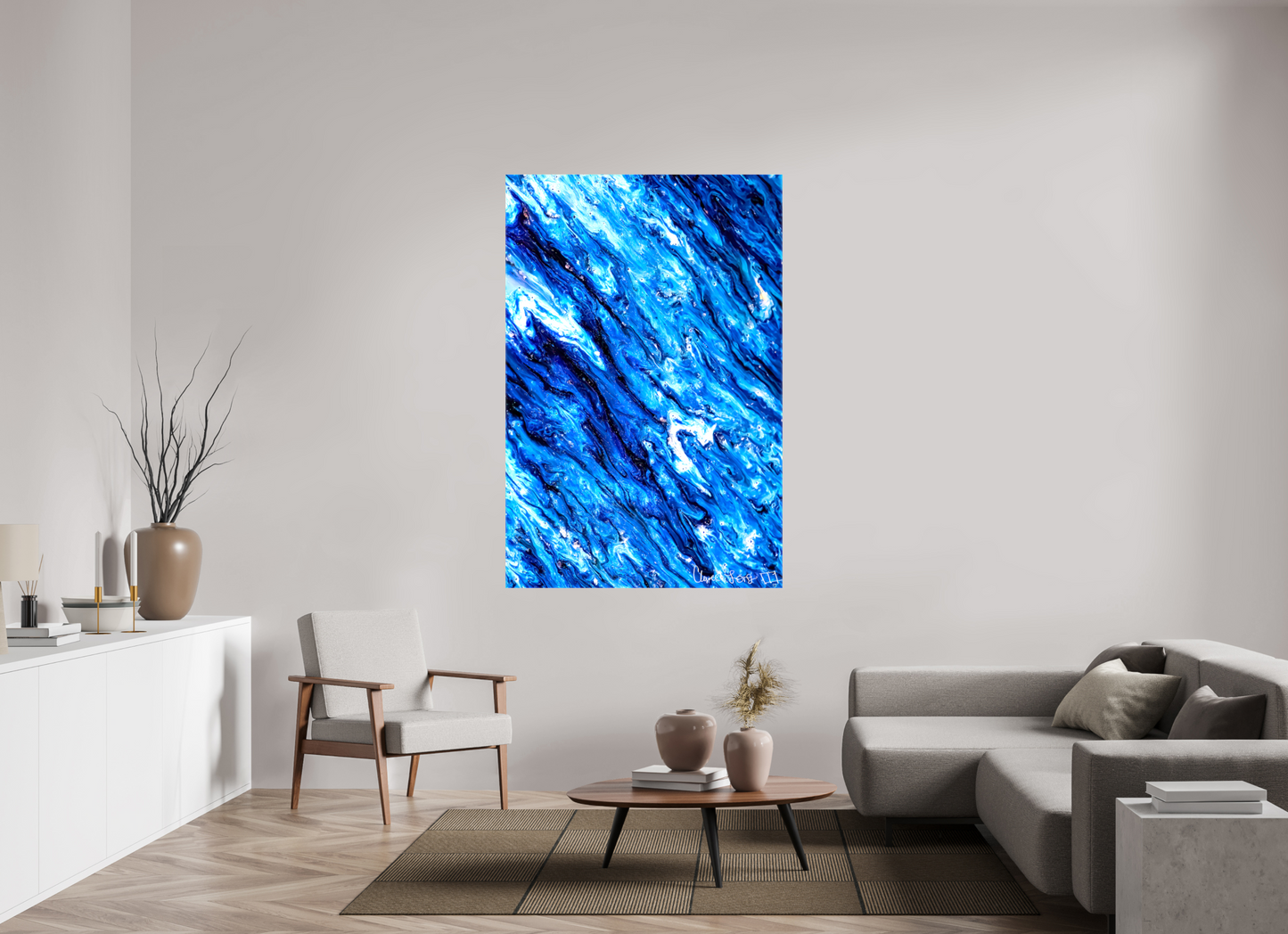 44 x 66″, Glossy Canvas Tilted Waves