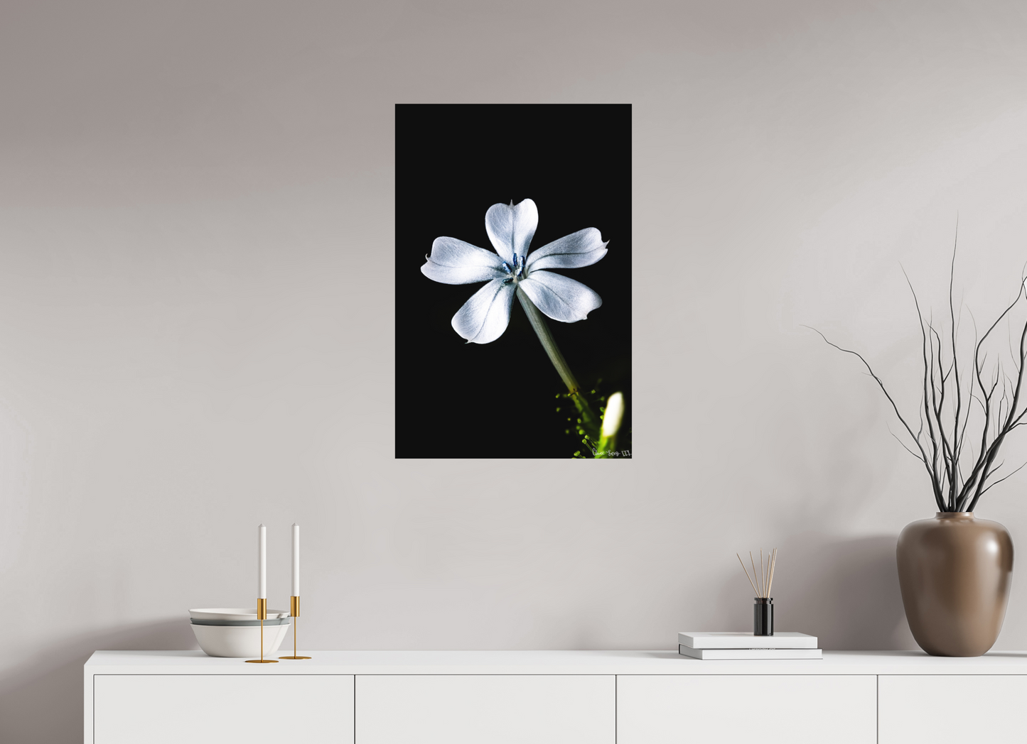 20 x 30″, Matte Metal Silver Petals