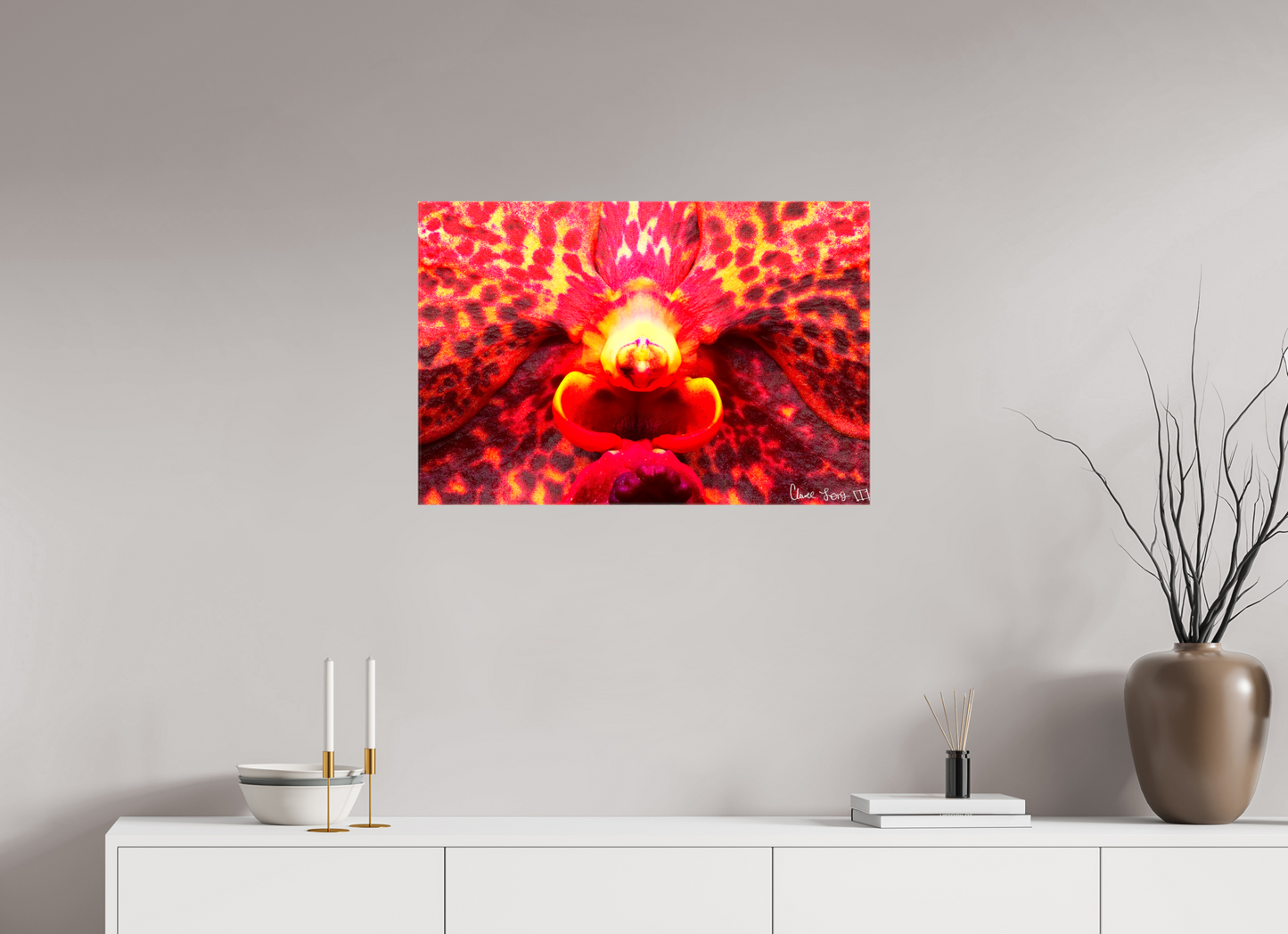 30 x 20″, Glossy Canvas Orchid’s Last Stand in the Inferno