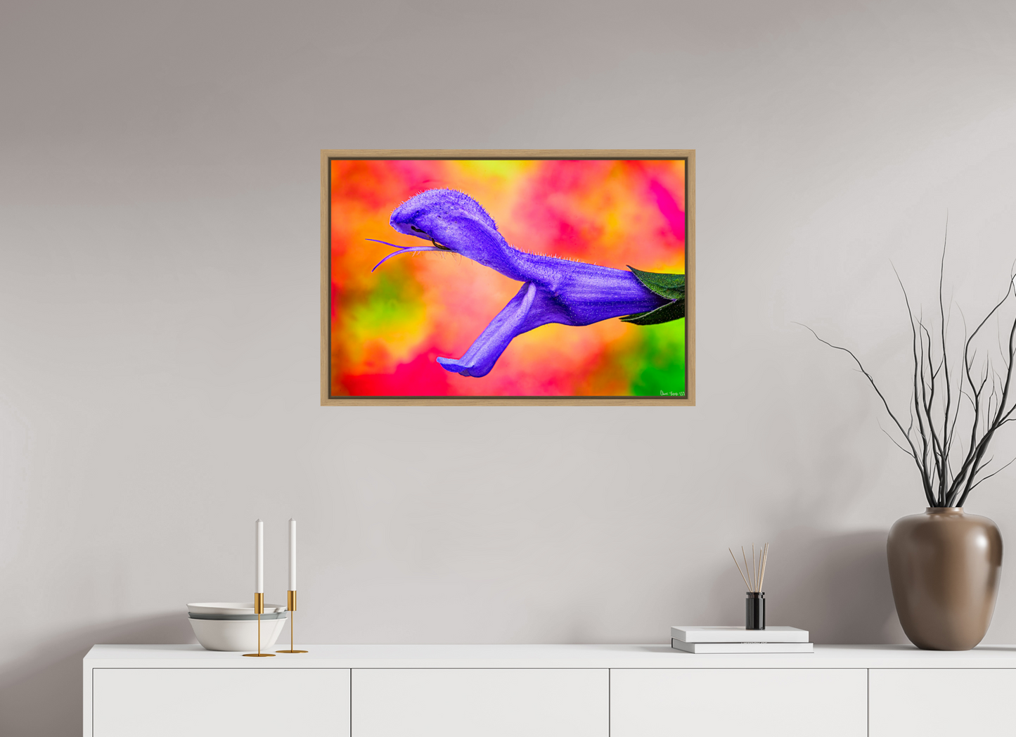 30 x 20″, Floater Frame Natural Oak Eden’s Serpent