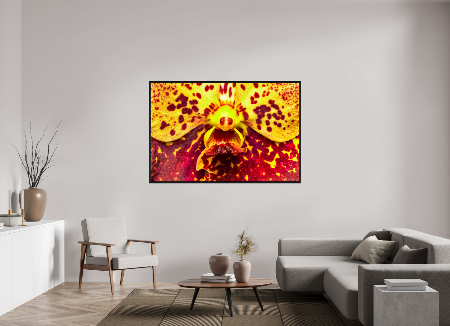 66 x 44″, Floater Frame Black Oak The Flying Thing