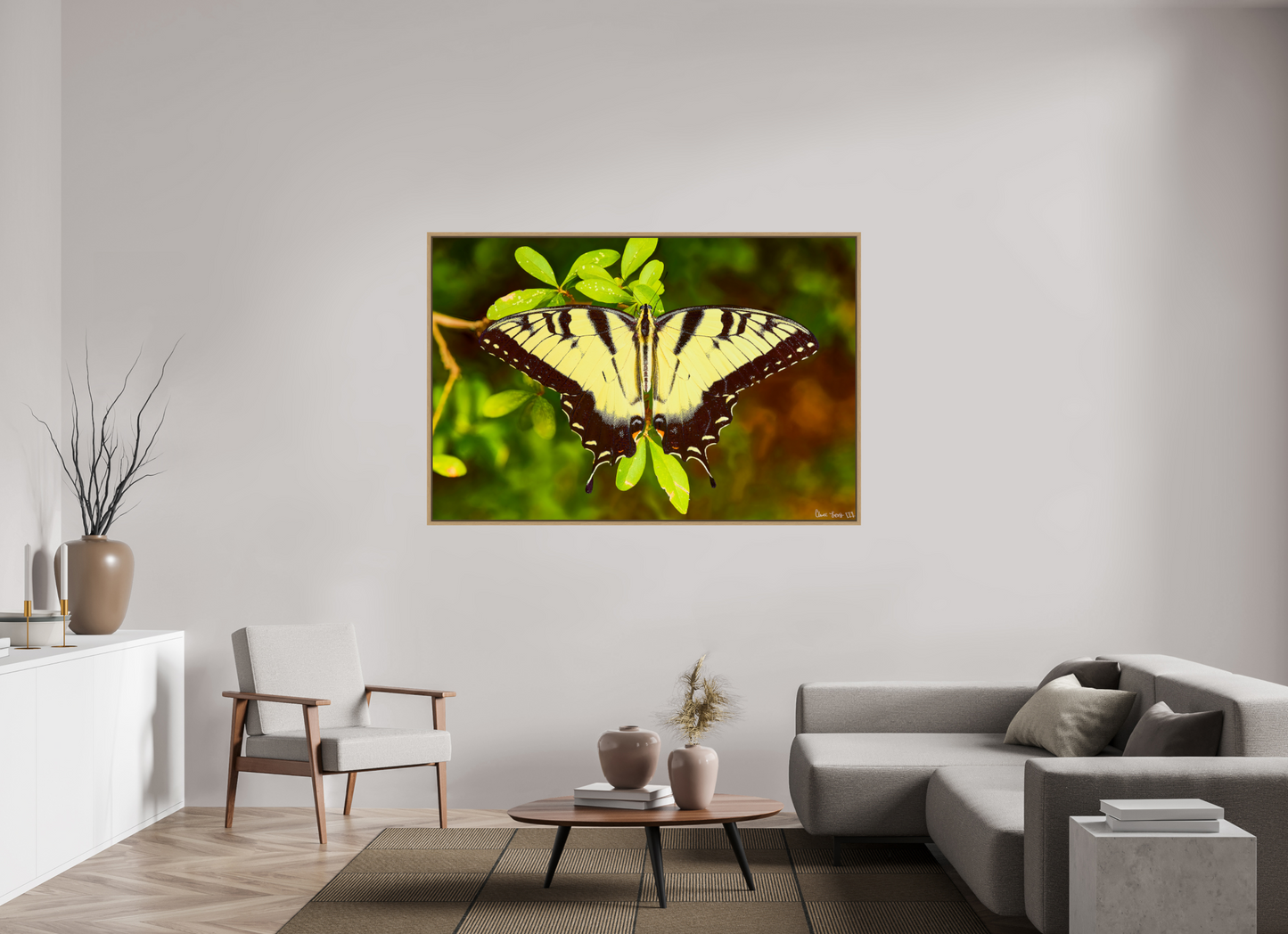 66 x 44″, Floater Frame Natural Oak Angel's Landing