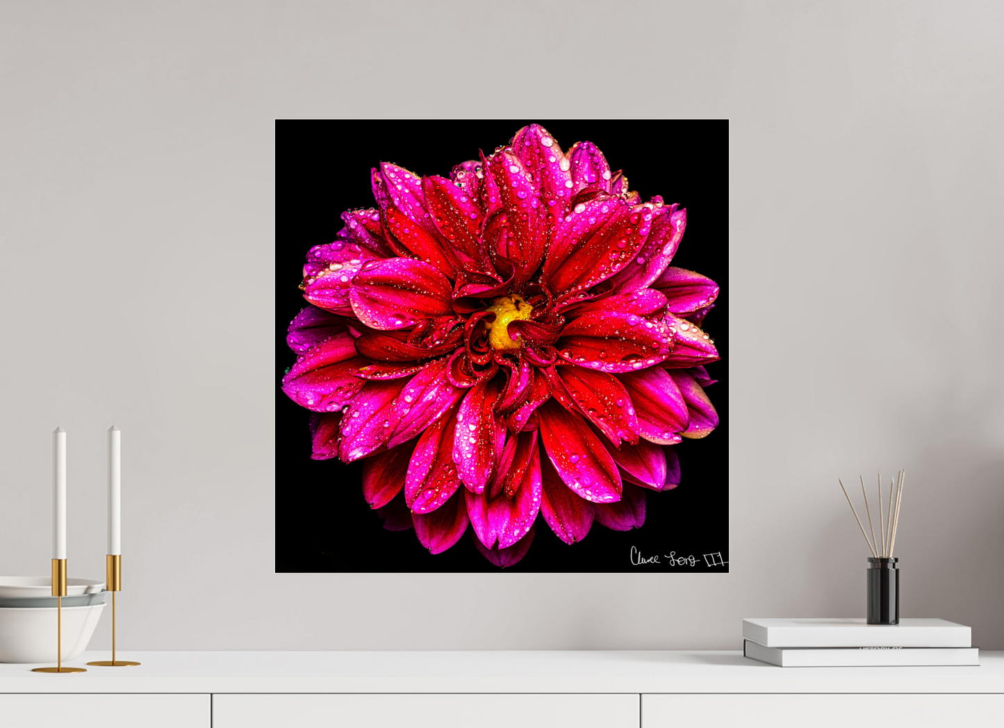 20 x 20″, Acrylic Droplets Galore