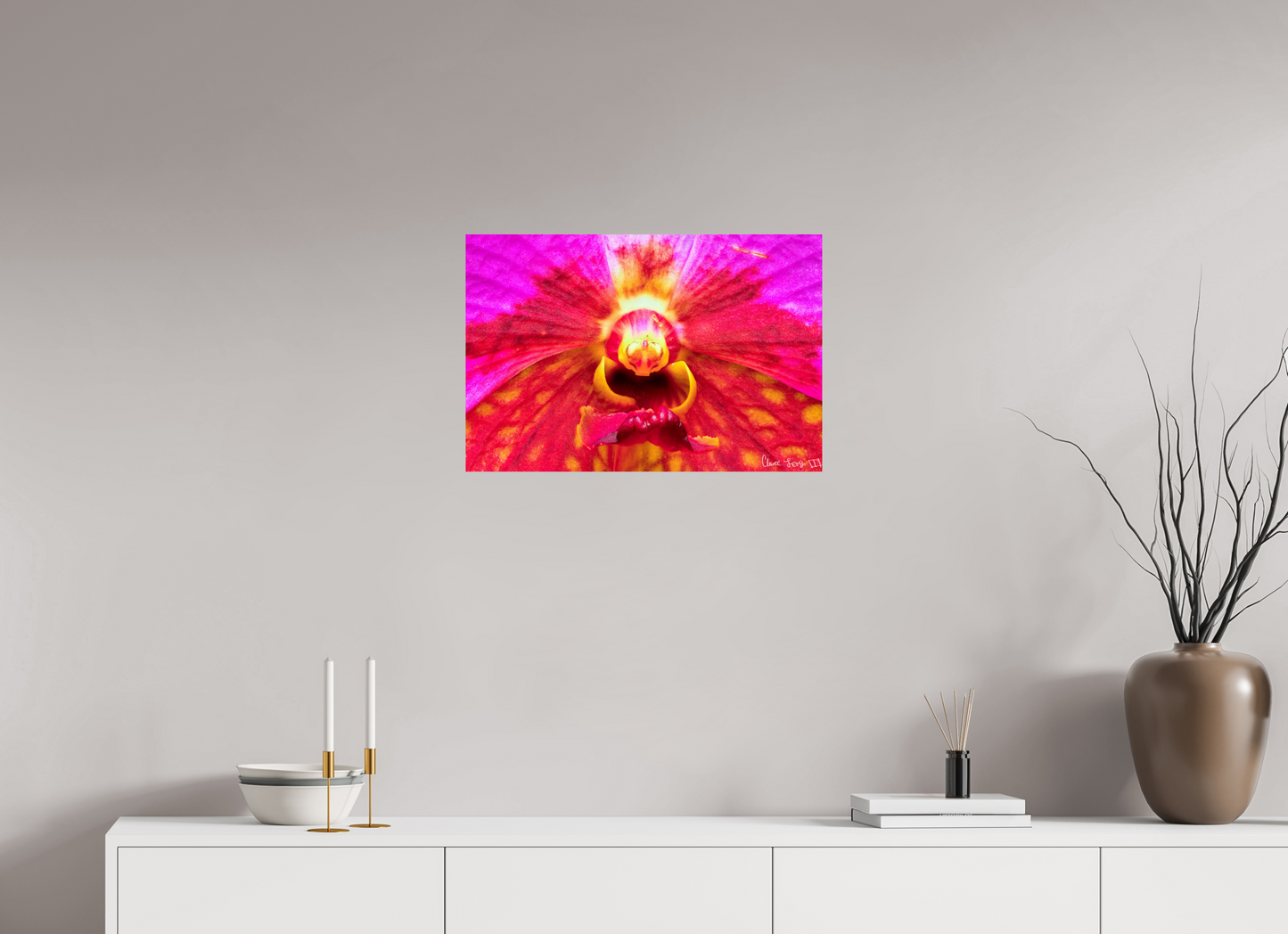 24 x 16″, Glossy Metal Tie Dye Orchid