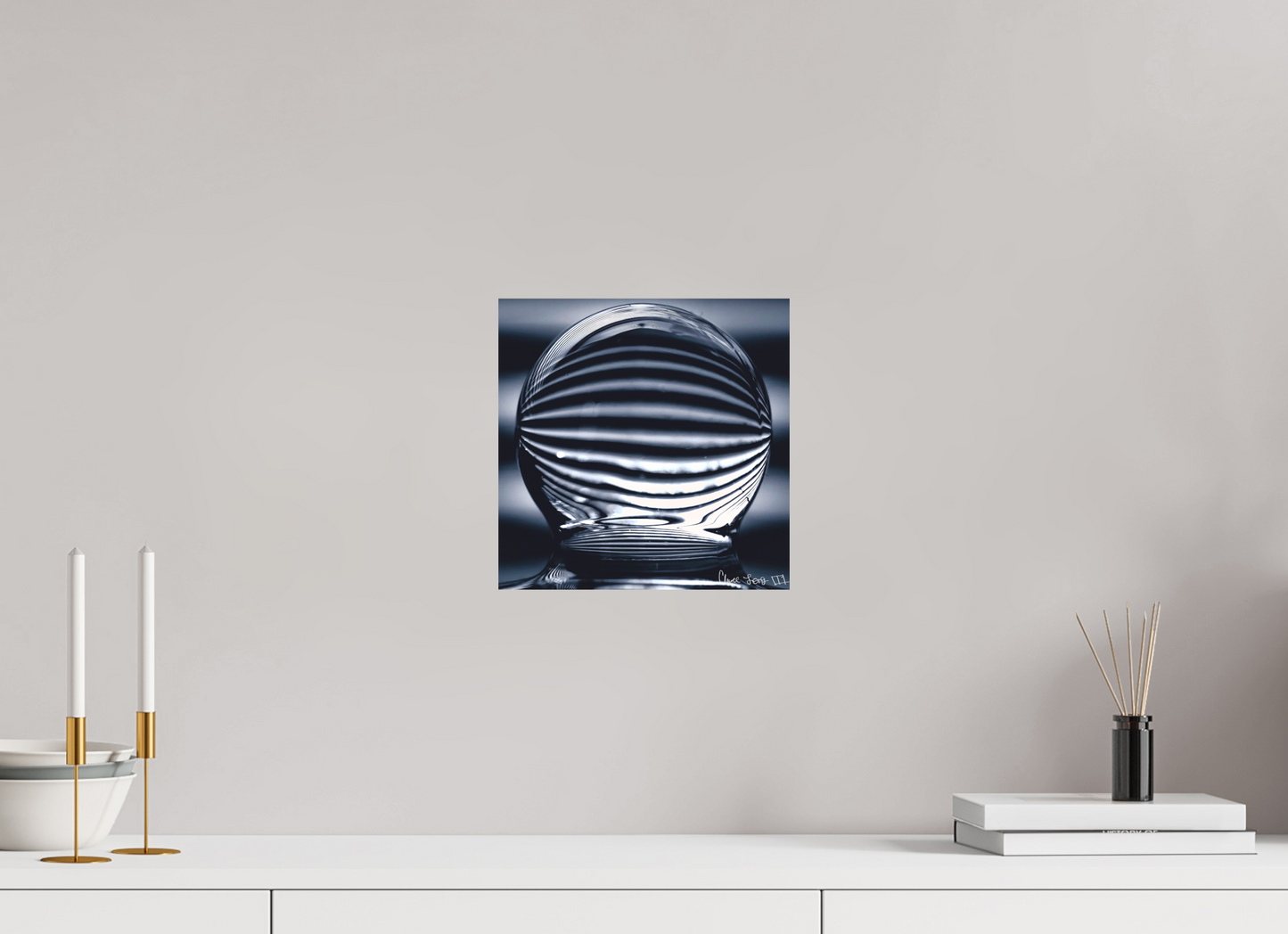 10 x 10″, Matte Metal Orb of Light