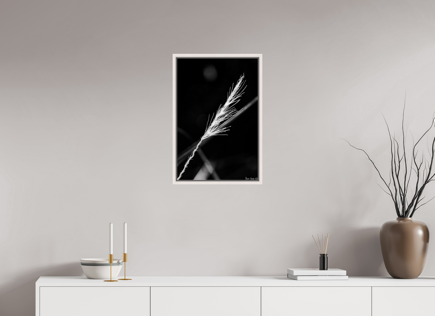 16 x 24″, Floater Frame Maple White Frayed