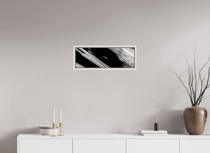 24 x 8″, Floater Frame Maple White Fractured