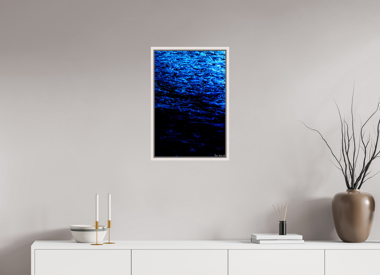16 x 24″, Floater Frame Maple White Submergence