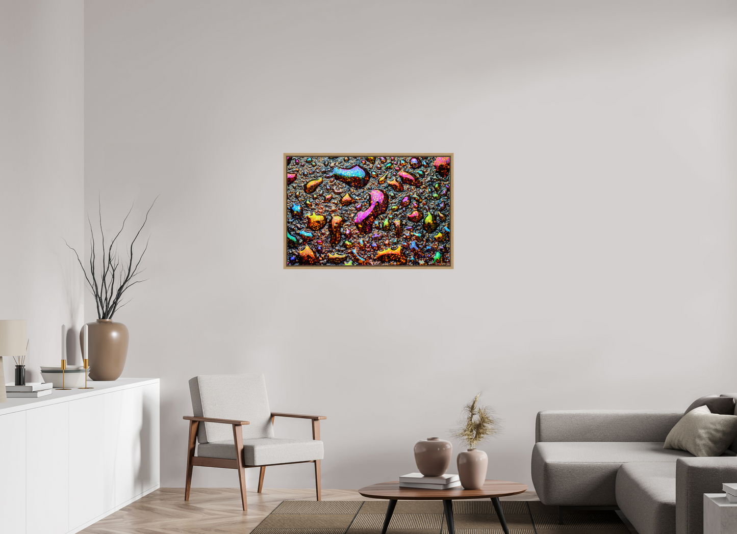 36 x 24″, Floater Frame Natural Oak Homage to My Adolescence