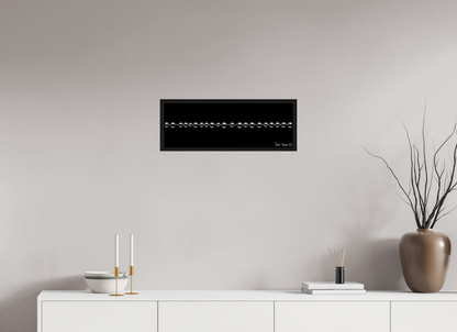 24 x 8″, Floater Frame Black Oak Orbed Symmetry