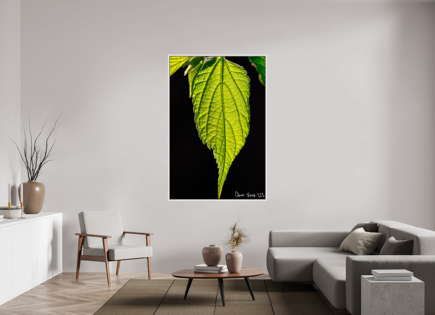 44 x 66″, Floater Frame Maple White Eternal Glow