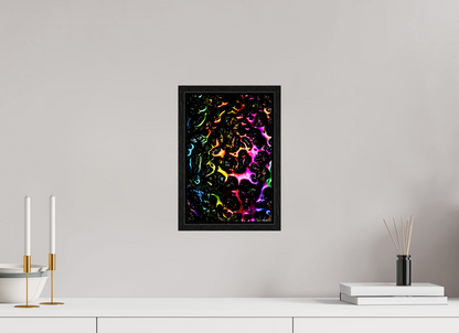 8 x 12″, Floater Frame Black Oak Petroleum Rainbow