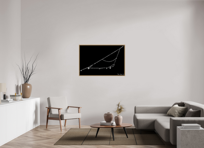 45 x 30″, Floater Frame Natural Oak Right Triangle