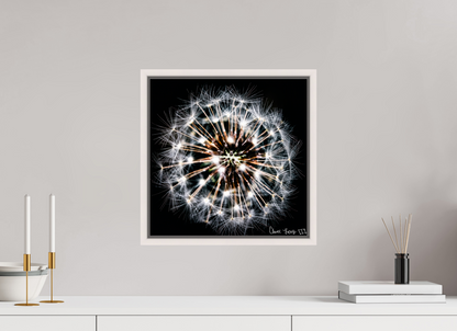 15 x 15″, Floater Frame Maple White Starburst