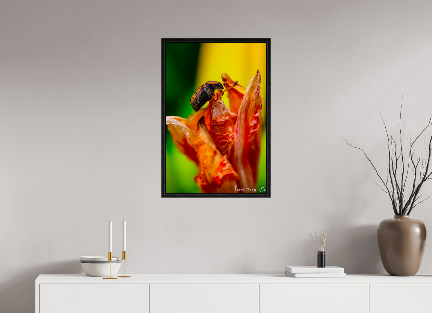 20 x 30″, Floater Frame Black Oak Perched Grave