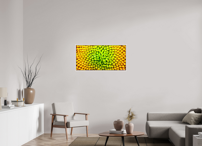 40 x 20″, Floater Frame Maple White Geometric Harmony