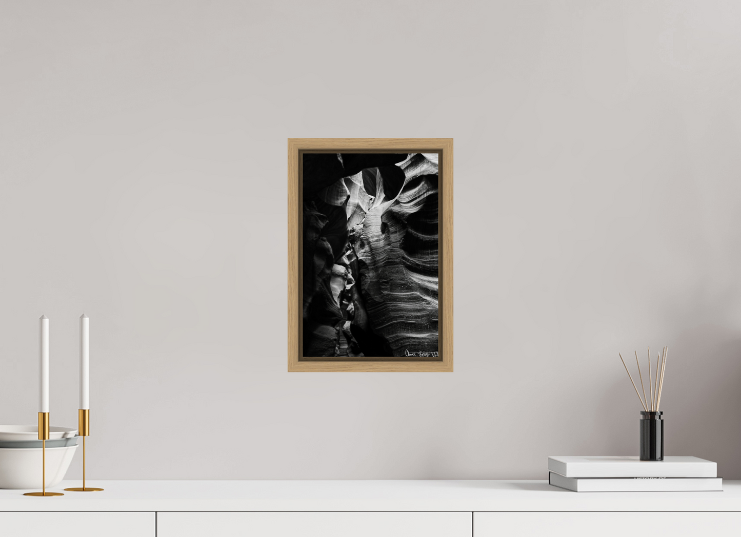 8 x 12″, Floater Frame Natural Oak Beauty Down Below