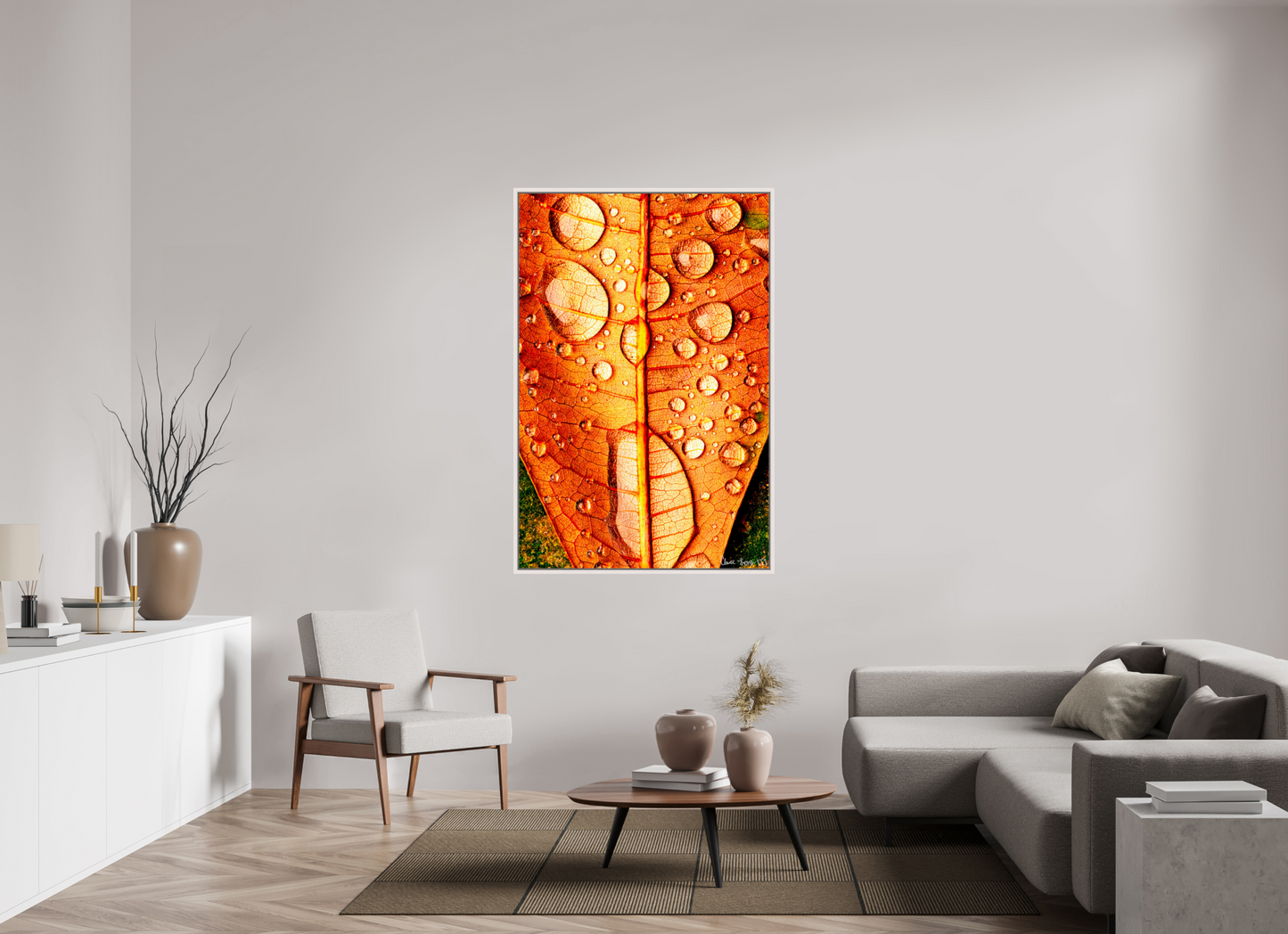 40 x 60″, Floater Frame Maple White Transparency