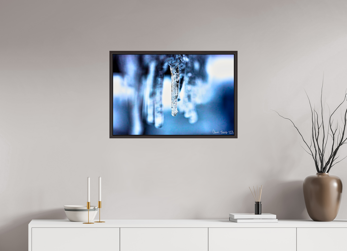 30 x 20″, Floater Frame Alder Brown Sickle of Boreas