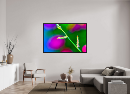 66 x 44″, Floater Frame Black Oak Technicolor Vibes