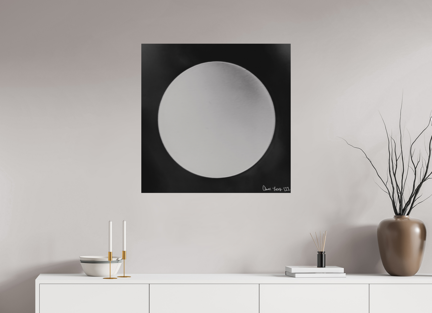 30 x 30″, Matte Metal Lycan’s Moon