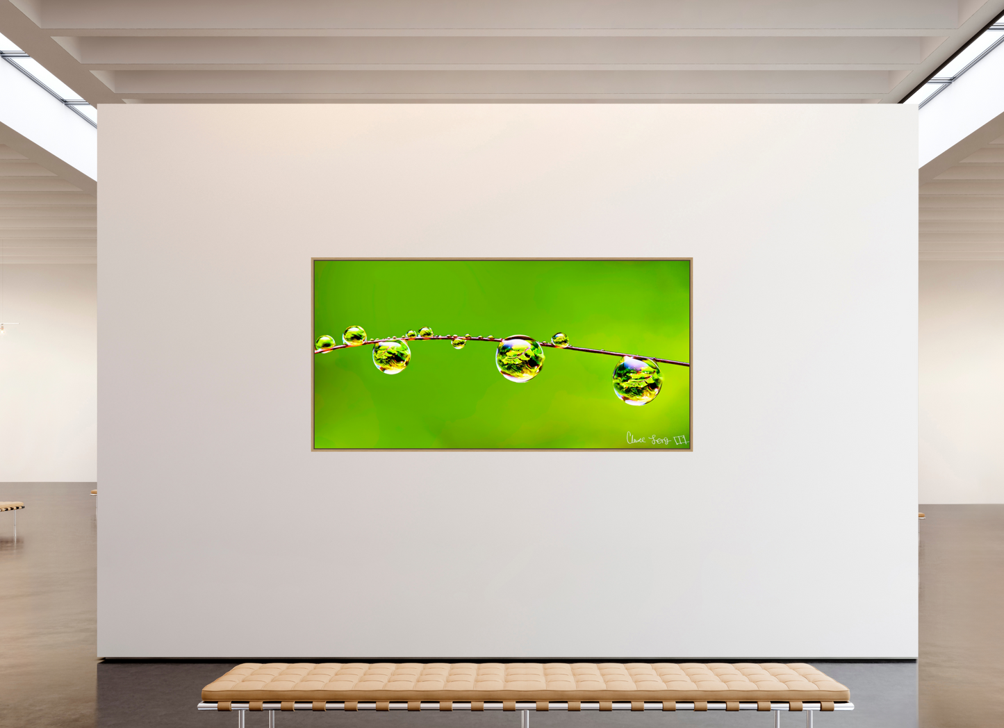 94 x 47″, Floater Frame Natural Oak Refraction