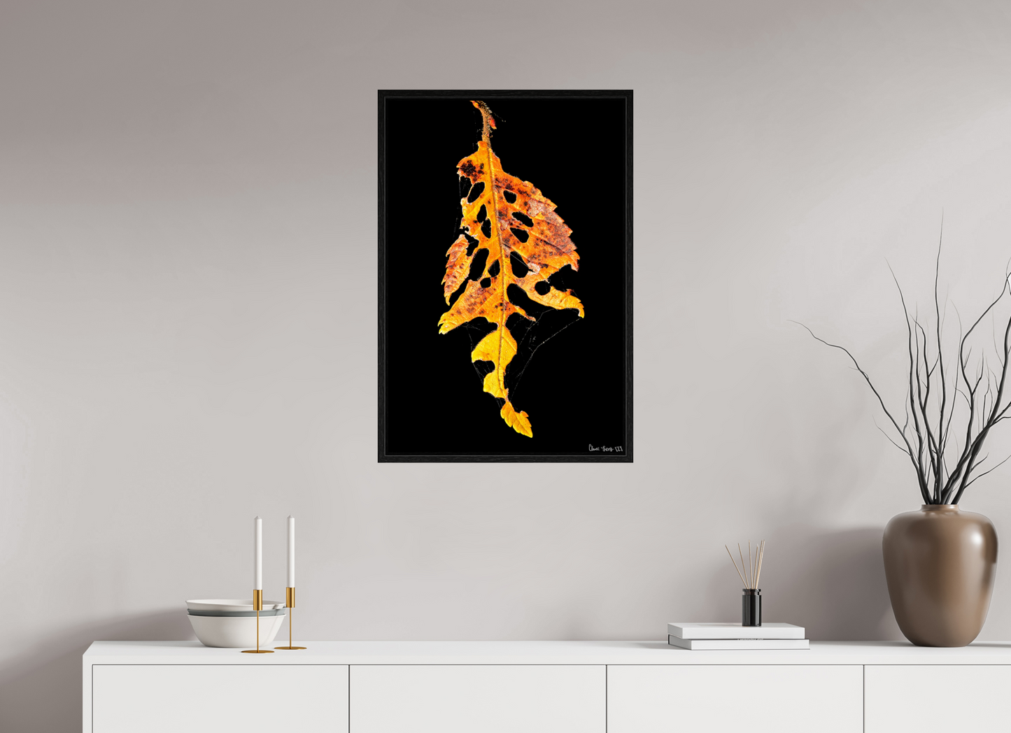 20 x 30″, Floater Frame Black Oak Autumn's Vengeance