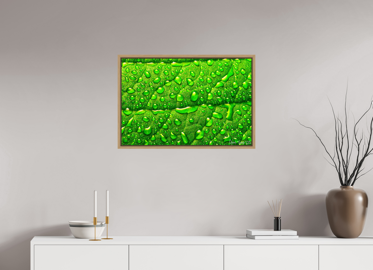 30 x 20″, Floater Frame Natural Oak Smile