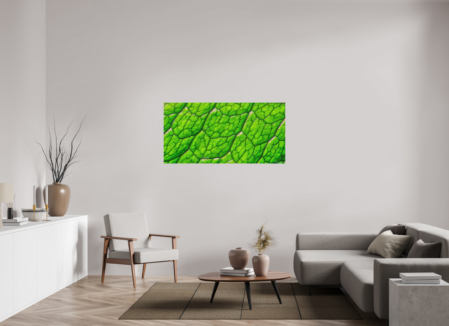 56 x 28″, Matte Metal Uniformed Venation