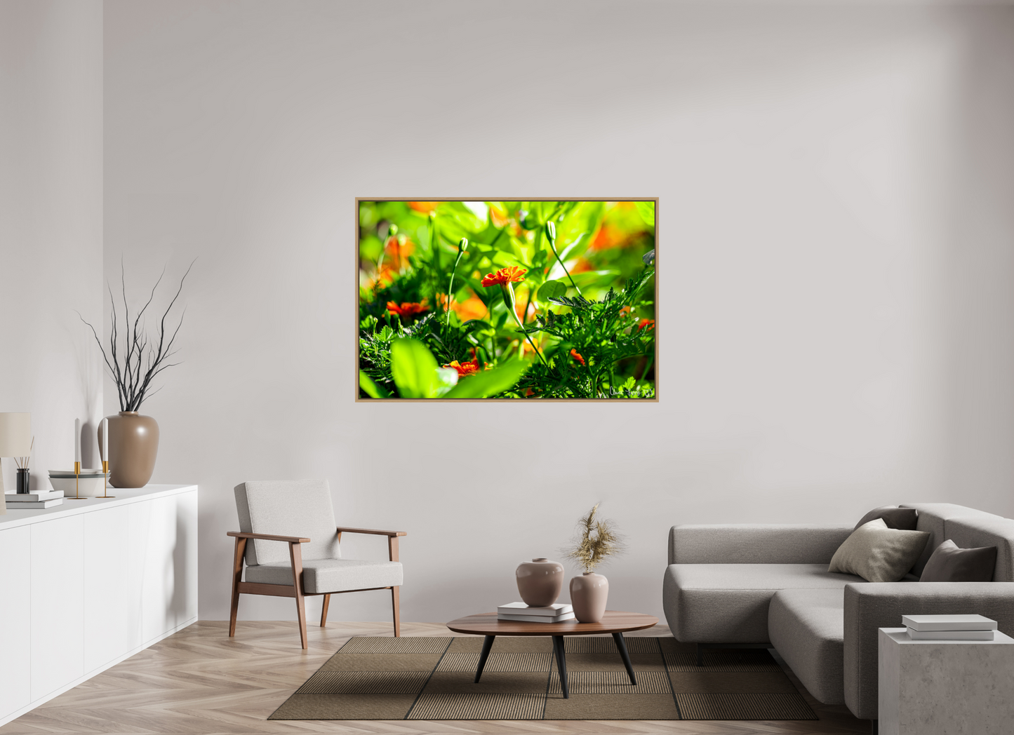 60 x 40″, Floater Frame Natural Oak Prominence