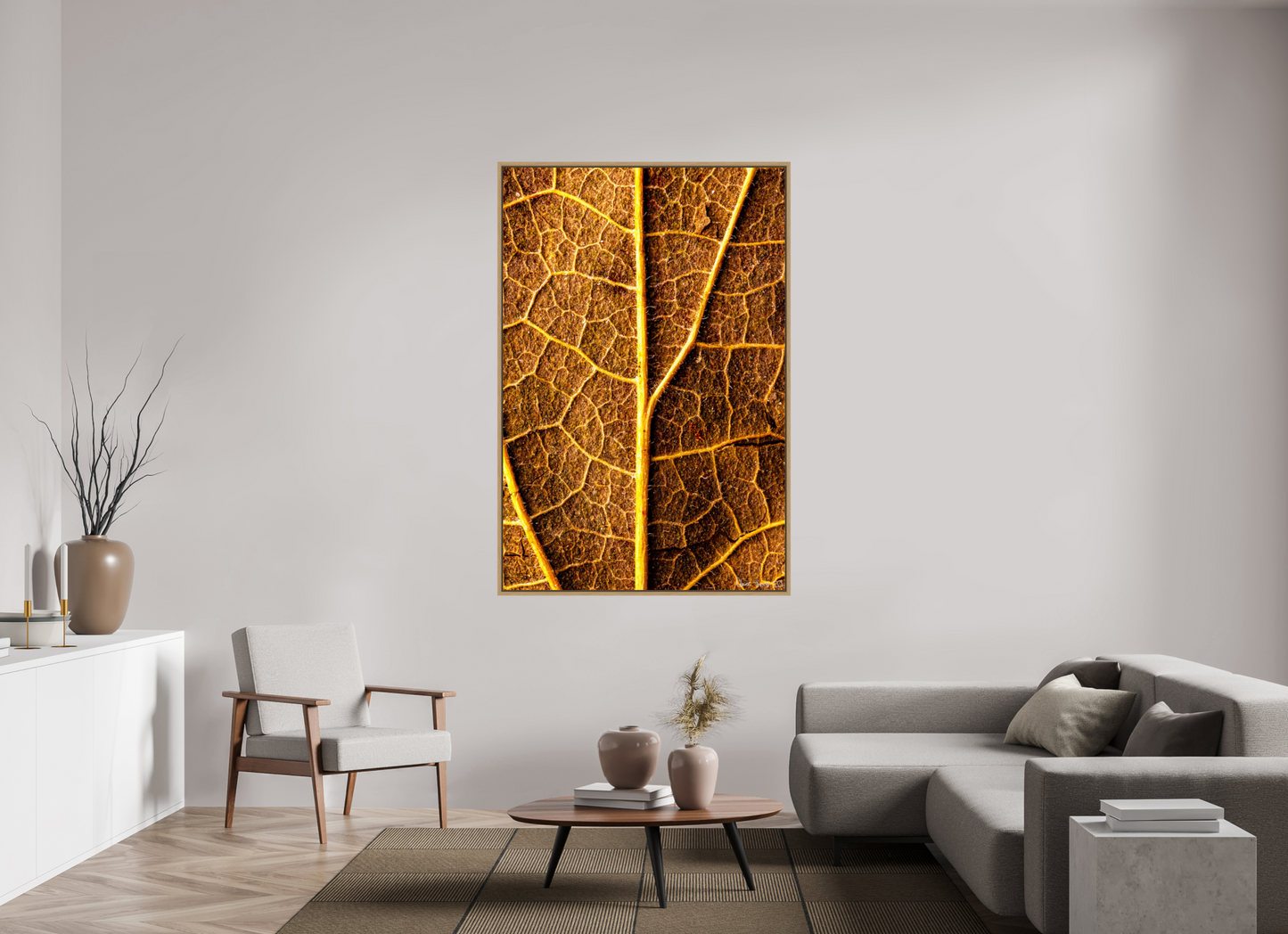 44 x 66″, Floater Frame Natural Oak Roads to Riches