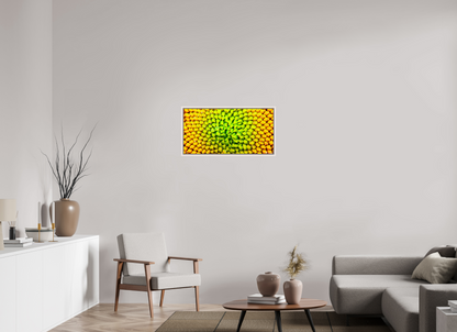 32 x 16″, Floater Frame Maple White Geometric Harmony