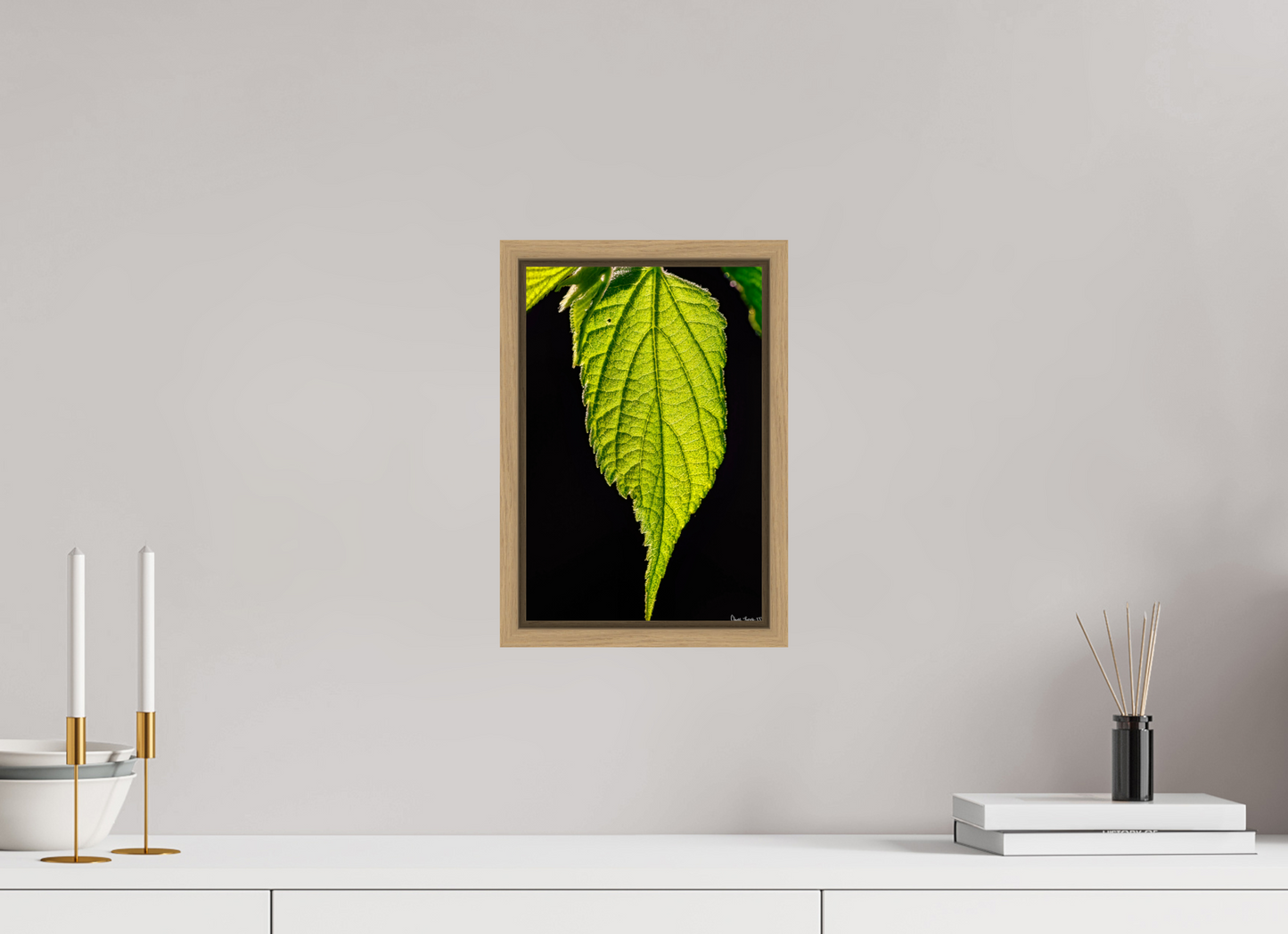 8 x 12″, Floater Frame Natural Oak Eternal Glow