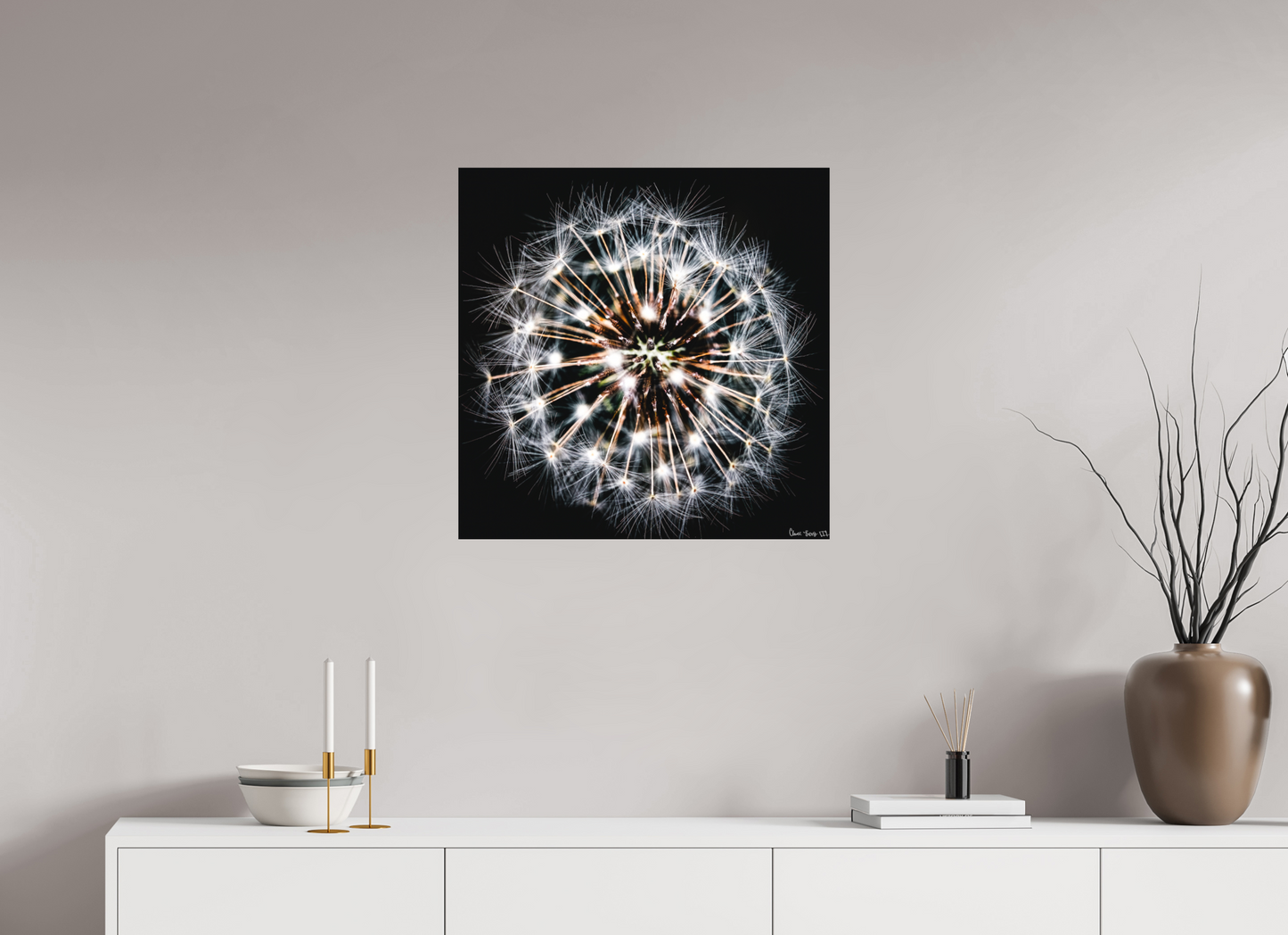 25 x 25″, Matte Metal Starburst