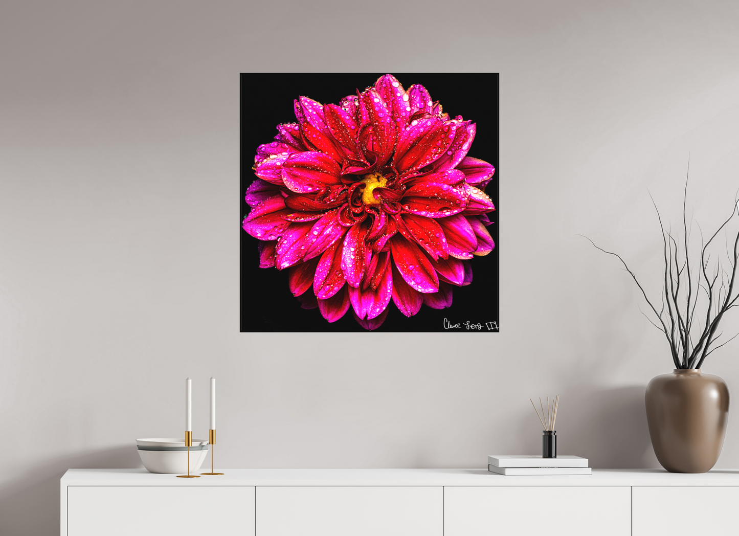 30 x 30″, Matte Canvas Droplets Galore