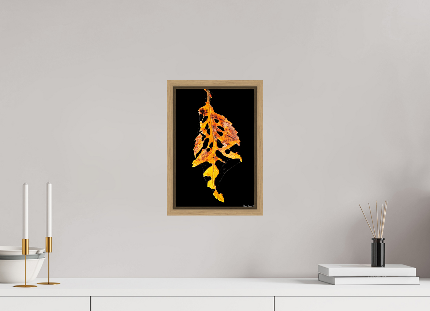 8 x 12″, Floater Frame Natural Oak Autumn's Vengeance