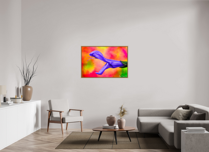 45 x 30″, Floater Frame Natural Oak Eden’s Serpent