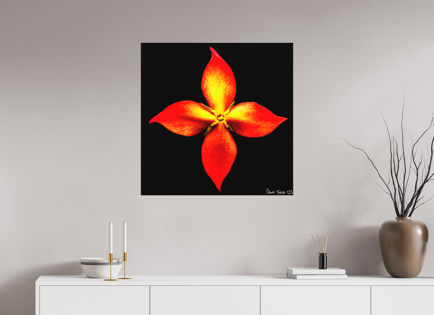 30 x 30″, Matte Canvas Blazing Compass
