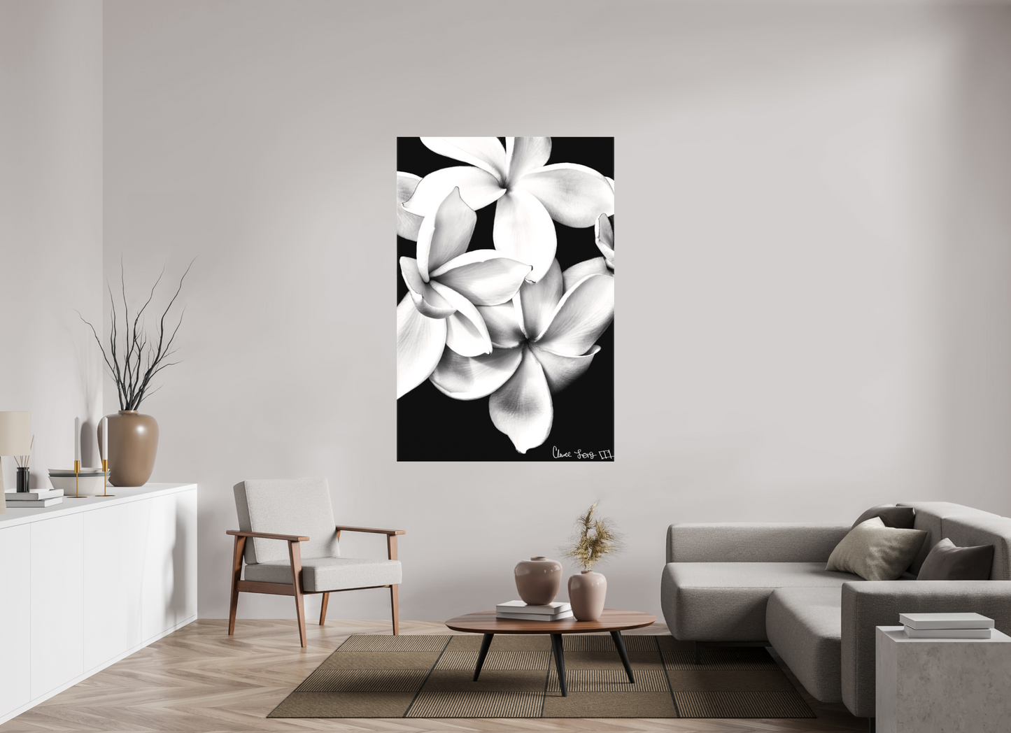 44 x 66″, Matte Canvas Floral Abyss