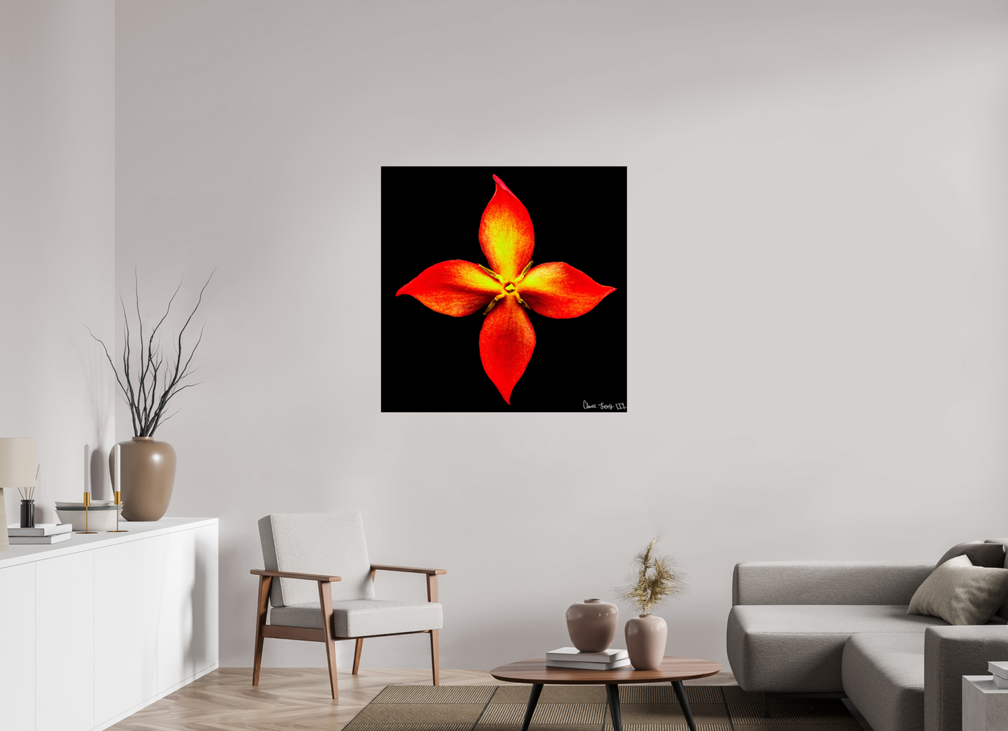 40 x 40″, Glossy Metal Blazing Compass
