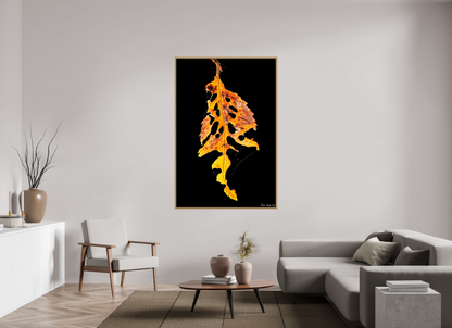 44 x 66″, Floater Frame Natural Oak Autumn's Vengeance
